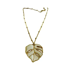 Cadena hoja blanca 50cm